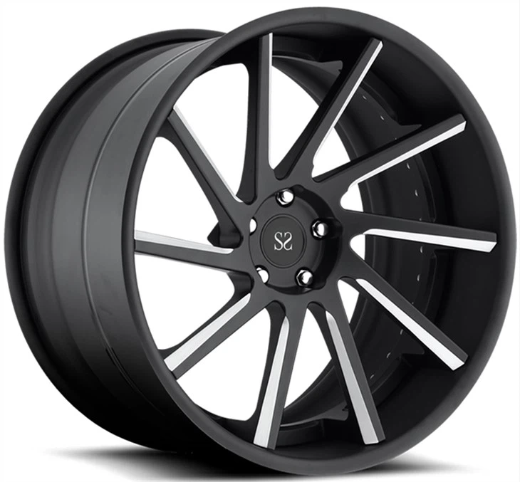 Porsche 718 Cayman 19x8.5 19x11 Matt Barrel And Gloss Black Machined Spoke 3-PC Forged Aluminium Alloy Rims