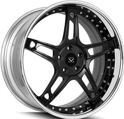 Audi S5 20x11 -15ET 5x112 2-ขอบล้ออัลลอยฟอร์จแบบกำหนดเองสำหรับพีซี ริมฝีปากขัดเงาและดิสก์สีดำ